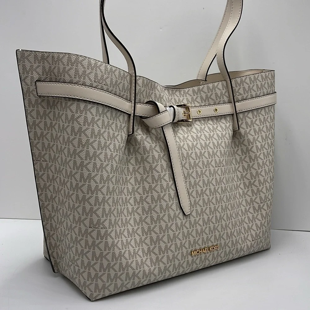 Michael Kors Emilia Large Logo Tote Bag COLOR LT CRM MULTI NWT